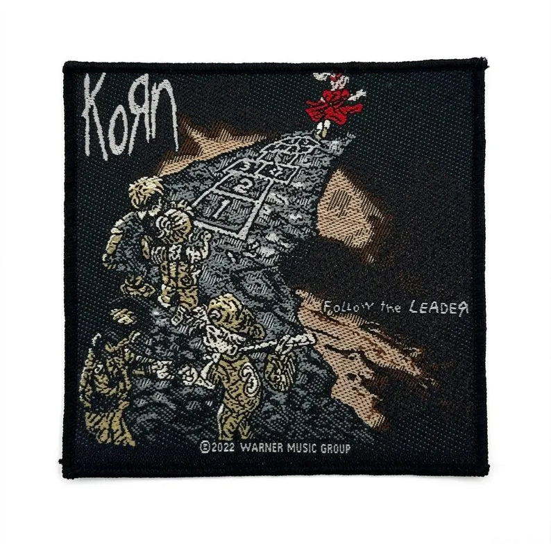 Korn Aufnäher – Follow the Leader – 10 x 9,8 cm – Gewebter Patch – Nu Metal - Y2K