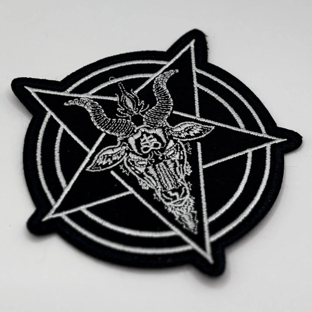 Pentagram Patch – 11 x 11 cm – Baphomet Patch – Gothic Emo Satan Occult Iron On Embroidery
