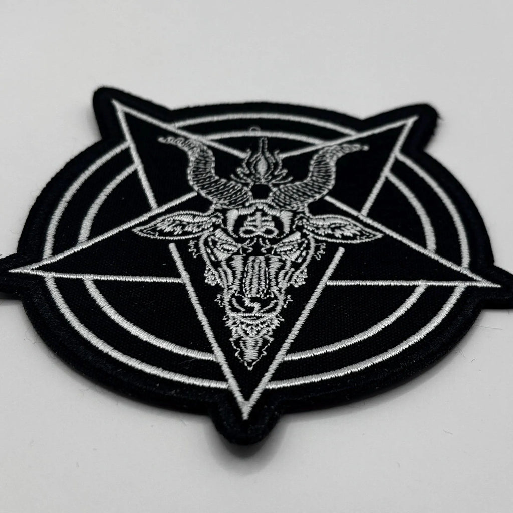 Pentagram Patch – 11 x 11 cm – Baphomet Patch – Gothic Emo Satan Occult Iron On Embroidery
