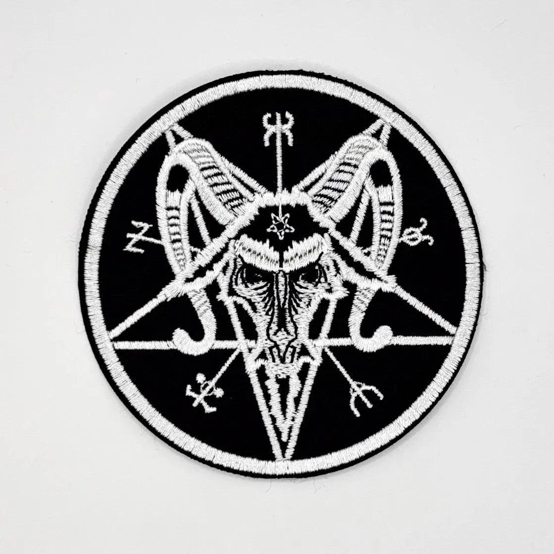 Baphomet Pentagram Patch 10 cm – Satanism Patch – Black Magic Embroidery – Occult - Sew-on