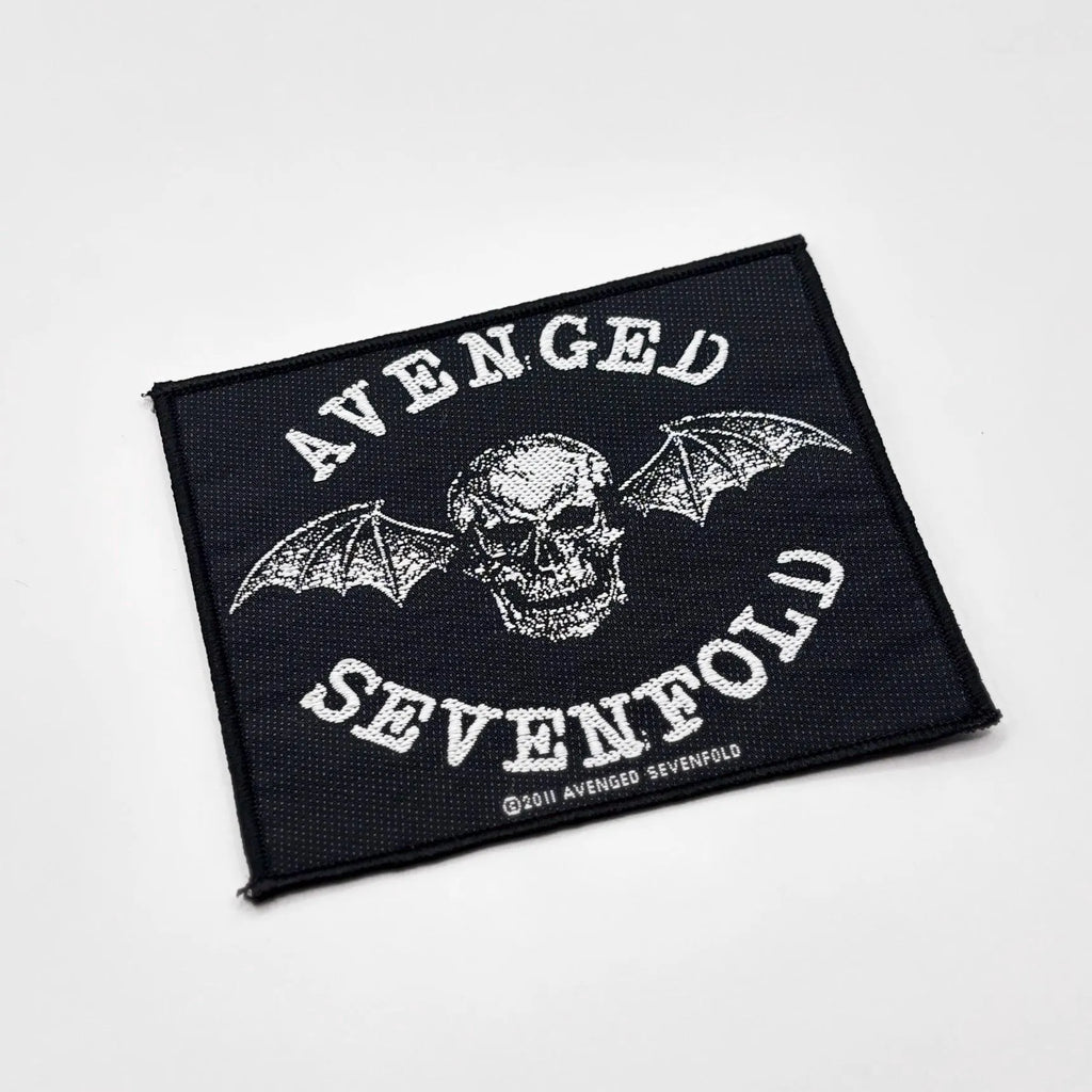 Offizieller Avenged Sevenfold Patch | Death Bat Logo Woven Aufnäher | Metalcore Band Merch | 10 x 10 cm