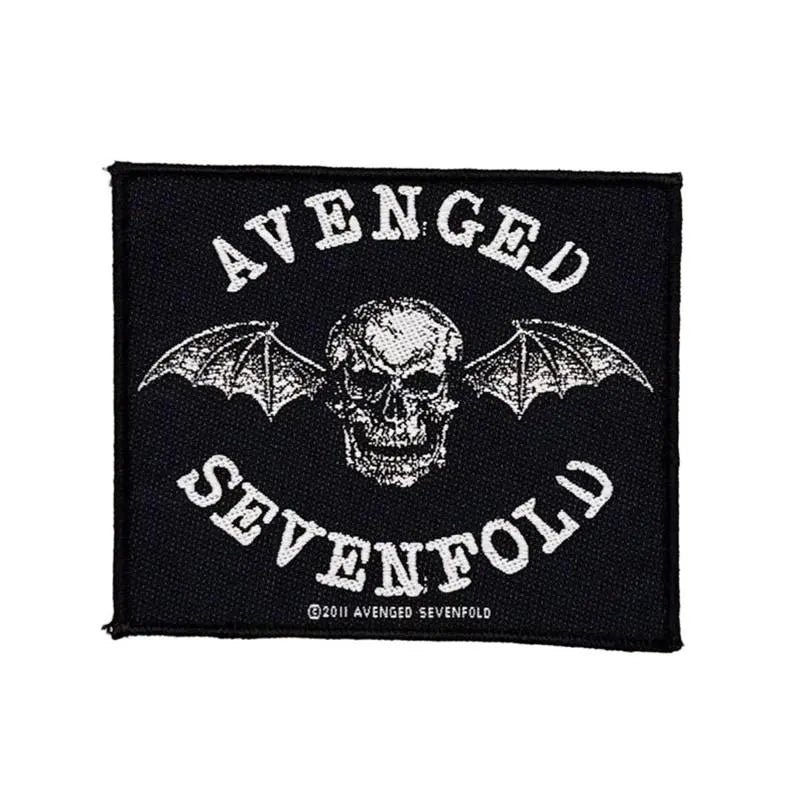 Offizieller Avenged Sevenfold Patch | Death Bat Logo Woven Aufnäher | Metalcore Band Merch | 10 x 10 cm