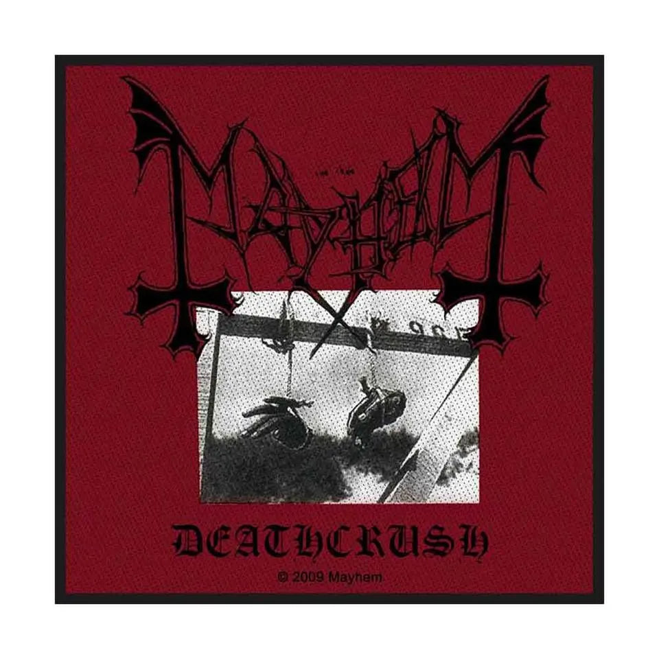 Official Mayhem Patch | "Deathcrush" Woven Patch | Black Metal Merch | 10 x 10 cm