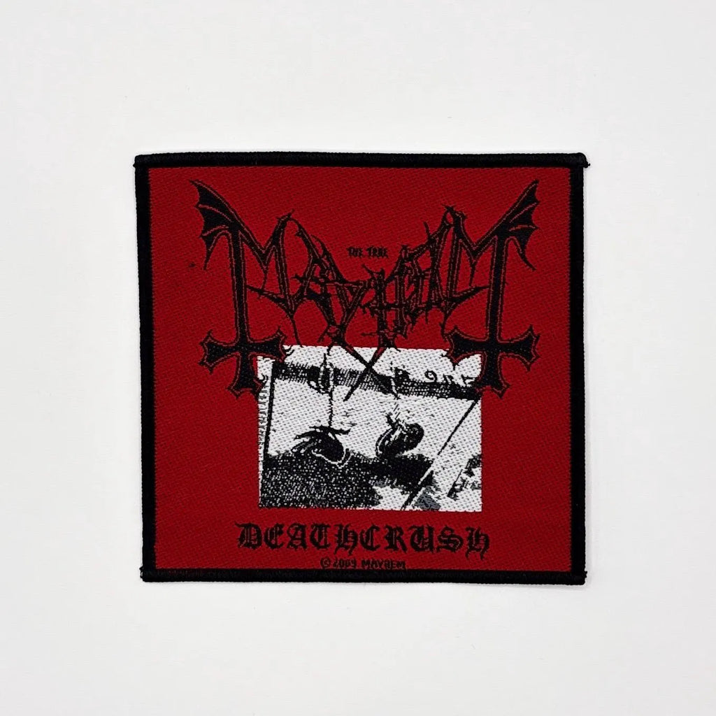 Official Mayhem Patch | "Deathcrush" Woven Patch | Black Metal Merch | 10 x 10 cm