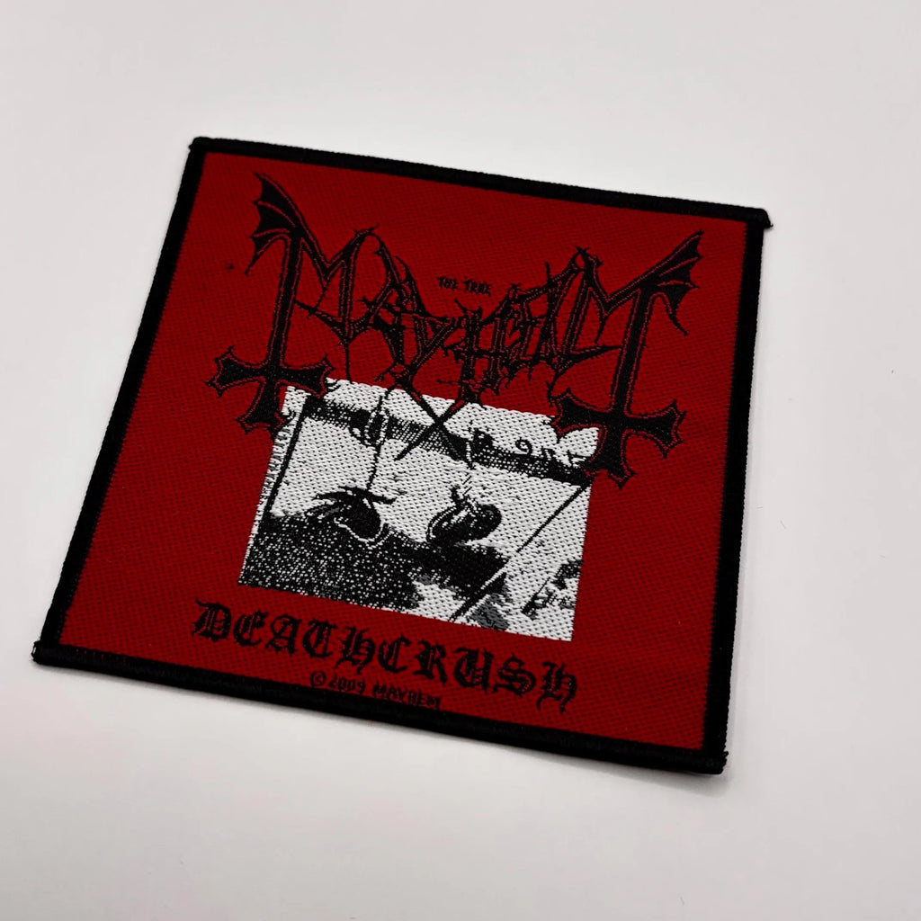 Official Mayhem Patch | "Deathcrush" Woven Patch | Black Metal Merch | 10 x 10 cm