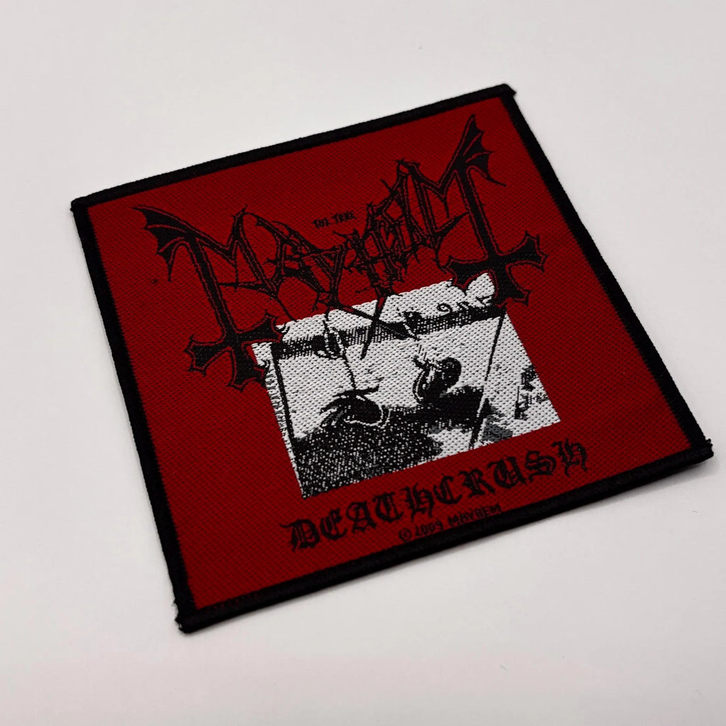 Official Mayhem Patch | "Deathcrush" Woven Patch | Black Metal Merch | 10 x 10 cm