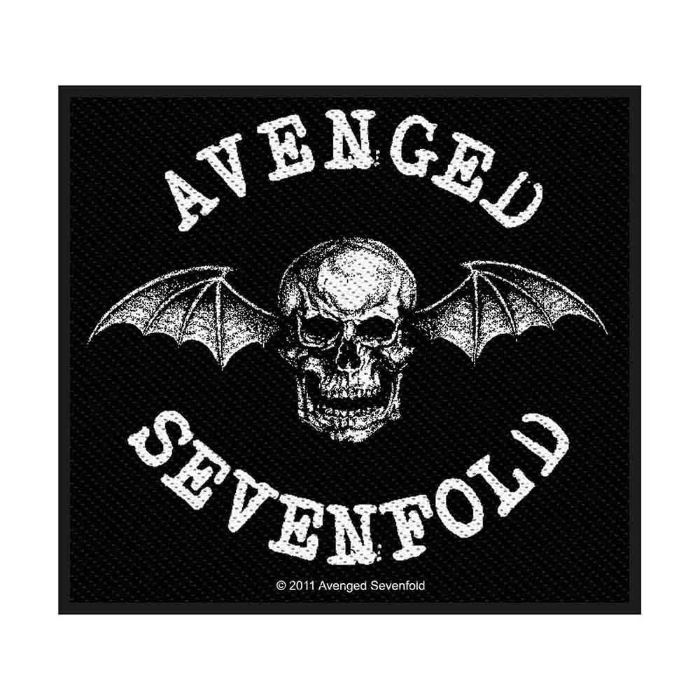 Offizieller Avenged Sevenfold Patch | Death Bat Logo Woven Aufnäher | Metalcore Band Merch | 10 x 10 cm