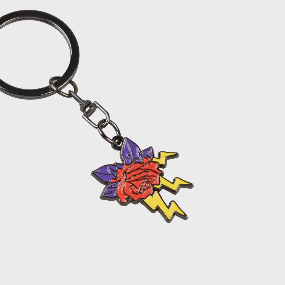 Guns N' Roses Keychain - Enamel Pendant with Classic Logo & Extra Charm