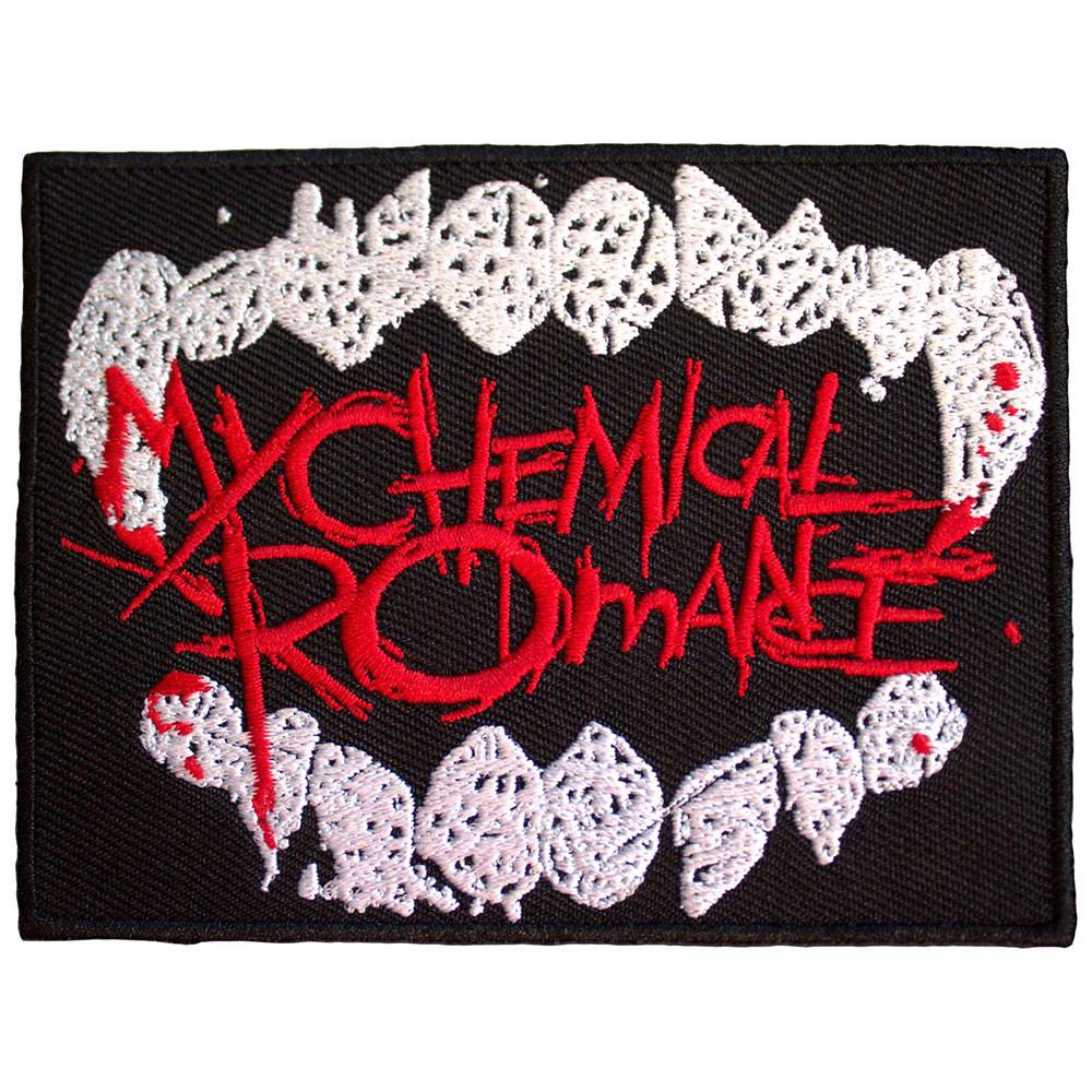 Official My Chemical Romance Patch | "The Black Parade Fangs" Woven Patch | Emo Rock Merch | Iron-On | 10 x 10 cm