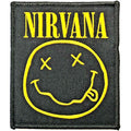 Official Nirvana Patch | "Happy Face" Woven Patch | Grunge Merch | Iron-on | 10 x 10 cm