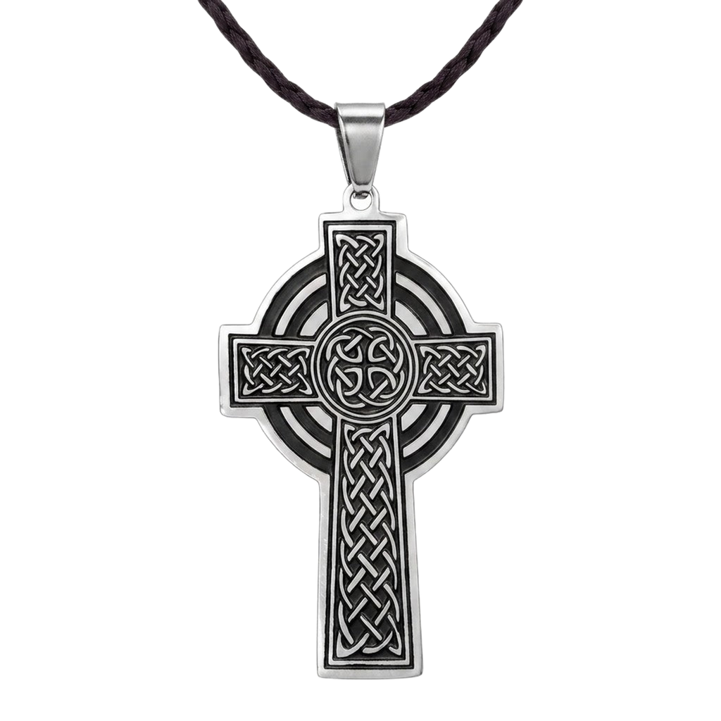 Celtic Cross Necklace - Stainless Steel Pendant Men's Jewelry - Viking Celtic Gothic Rock Biker