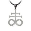 Leviathan Cross Necklace – Stainless Steel Pendant – Satanic Cross Alchemy Gothic Black Metal Rock