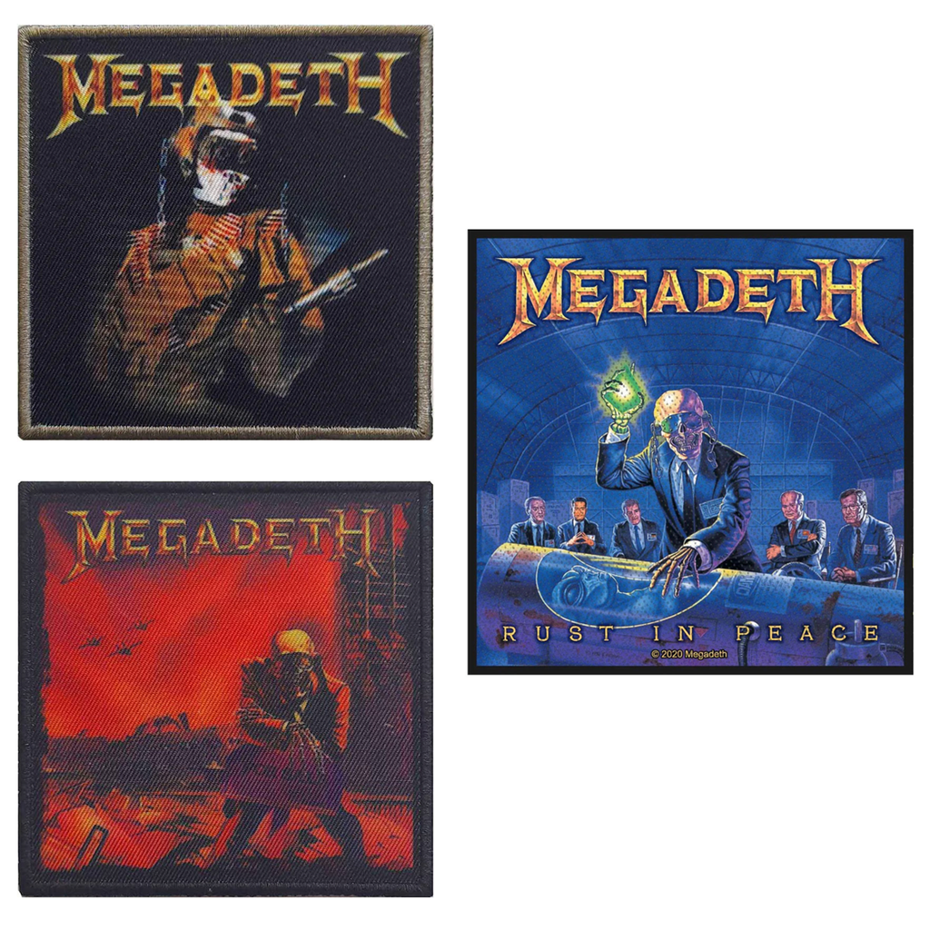 Offizielles Megadeth Patch Bundle – Rust In Peace, Peace Sells & So Far So Good (3-teiliges Set)